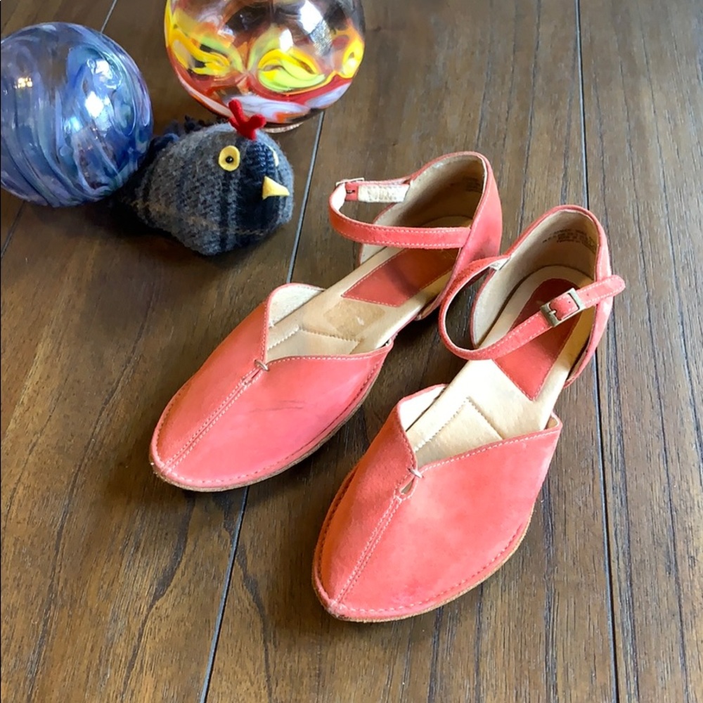 J Shoes Suede ‘Amber’ Ankle Strap Flats